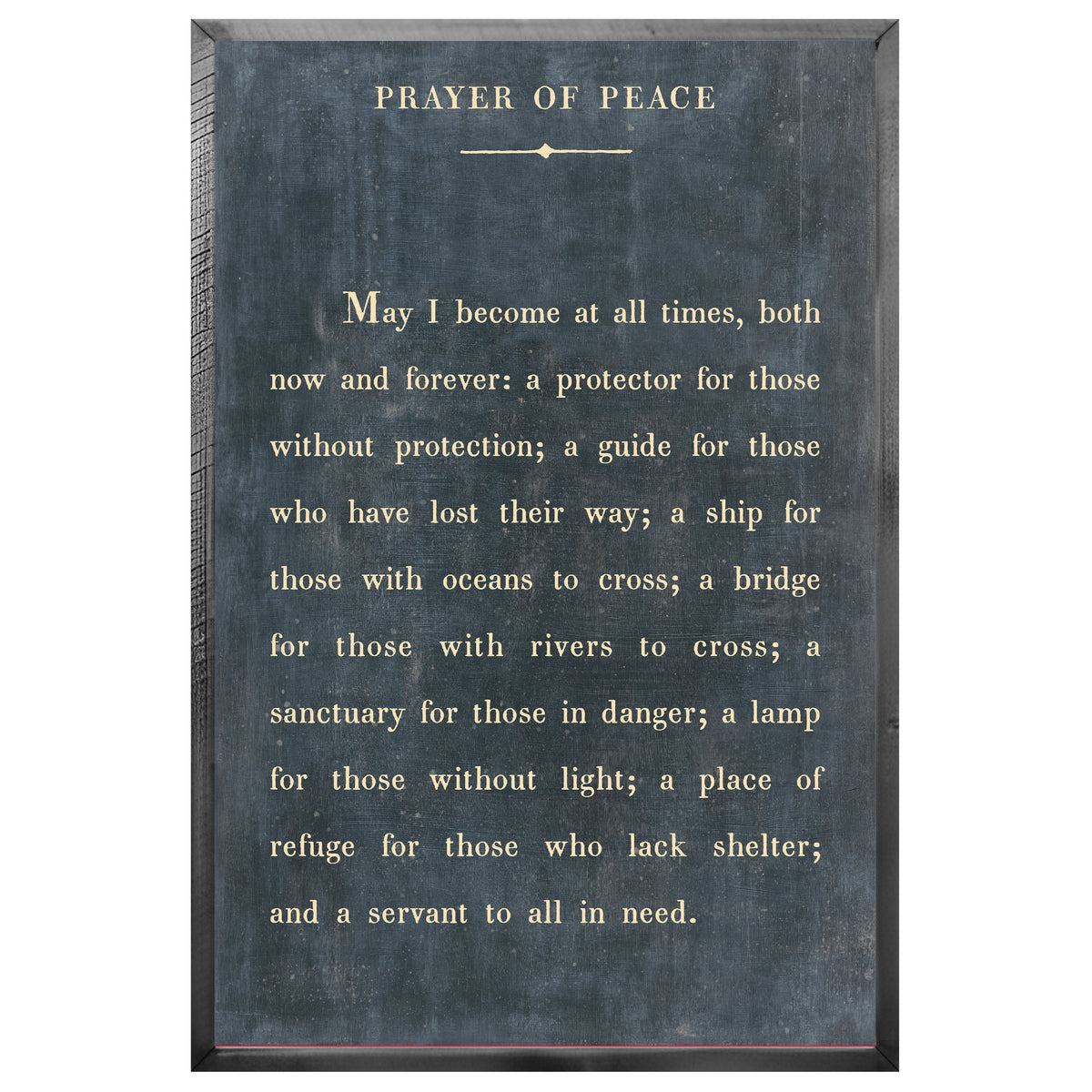 Prayer of Peace Art Print - Grey Wood