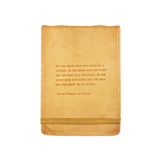 Large Saint Francis of Assisi Leather Journal in Honey