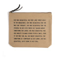She Was Beautiful Canvas Zip Bag - Flax