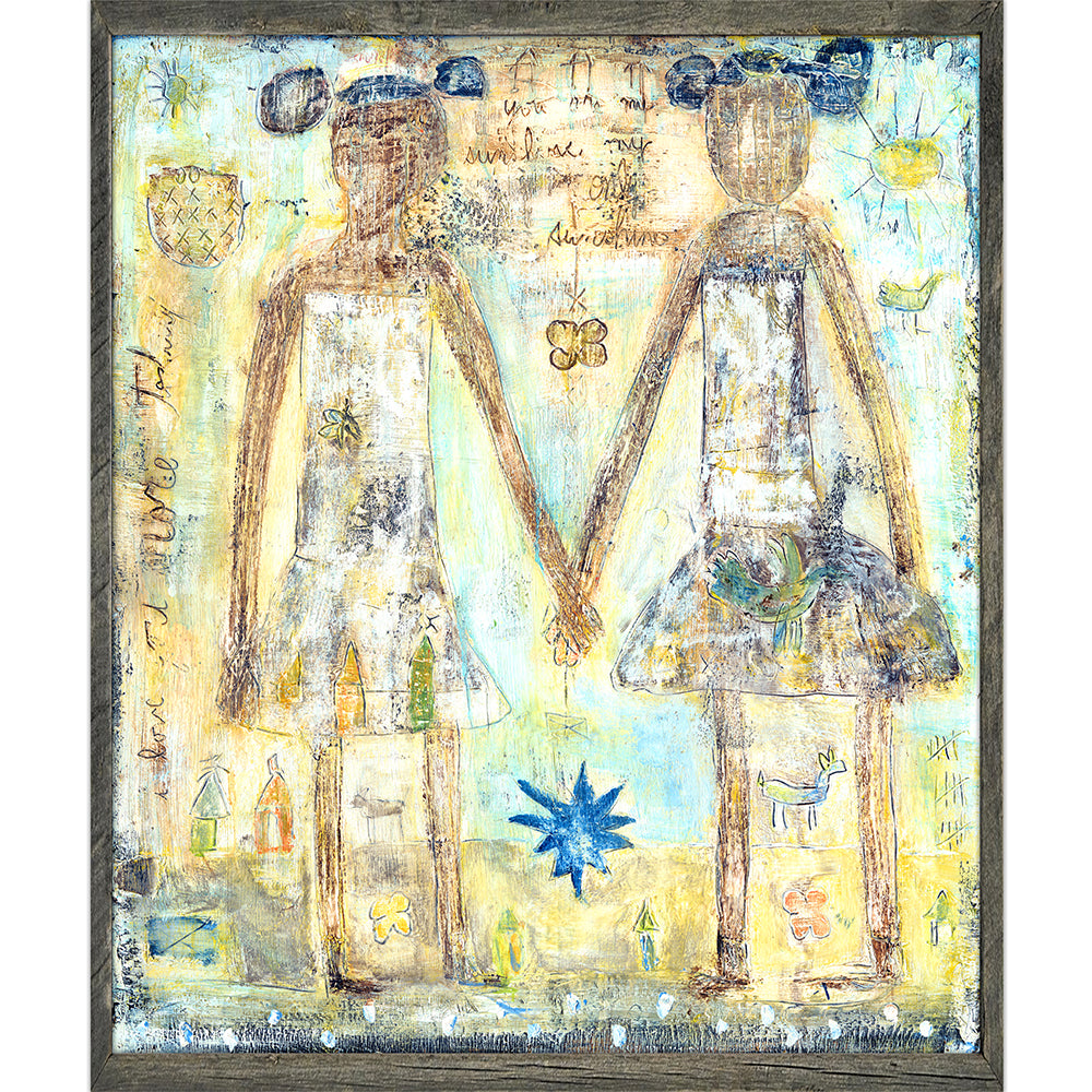 Sisters Art Print - Grey Wood