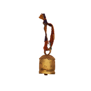 Small Brass Bell with Kantha Hanger - Set of 6