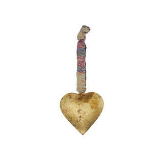 Small Brass Heart with Kantha Hanger - Set of 6