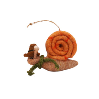 Felt Dapper Snail Ornament - Set of 4