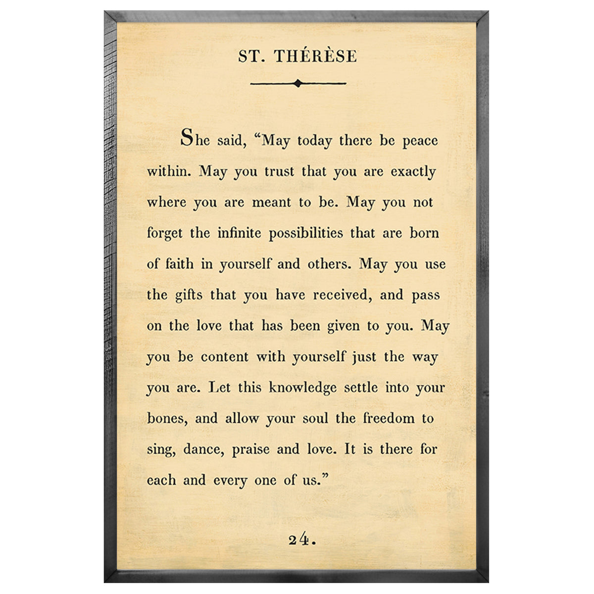 St. Therese Art Print - Grey Wood