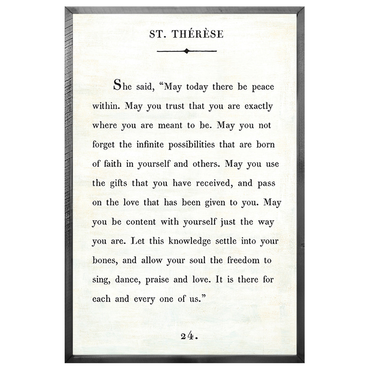 St. Therese Art Print - Grey Wood