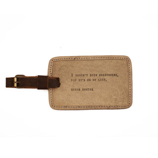 Susan Sontag Leather Luggage Tag in Sage