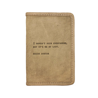 Susan Sontag Leather Passport Cover in Sage