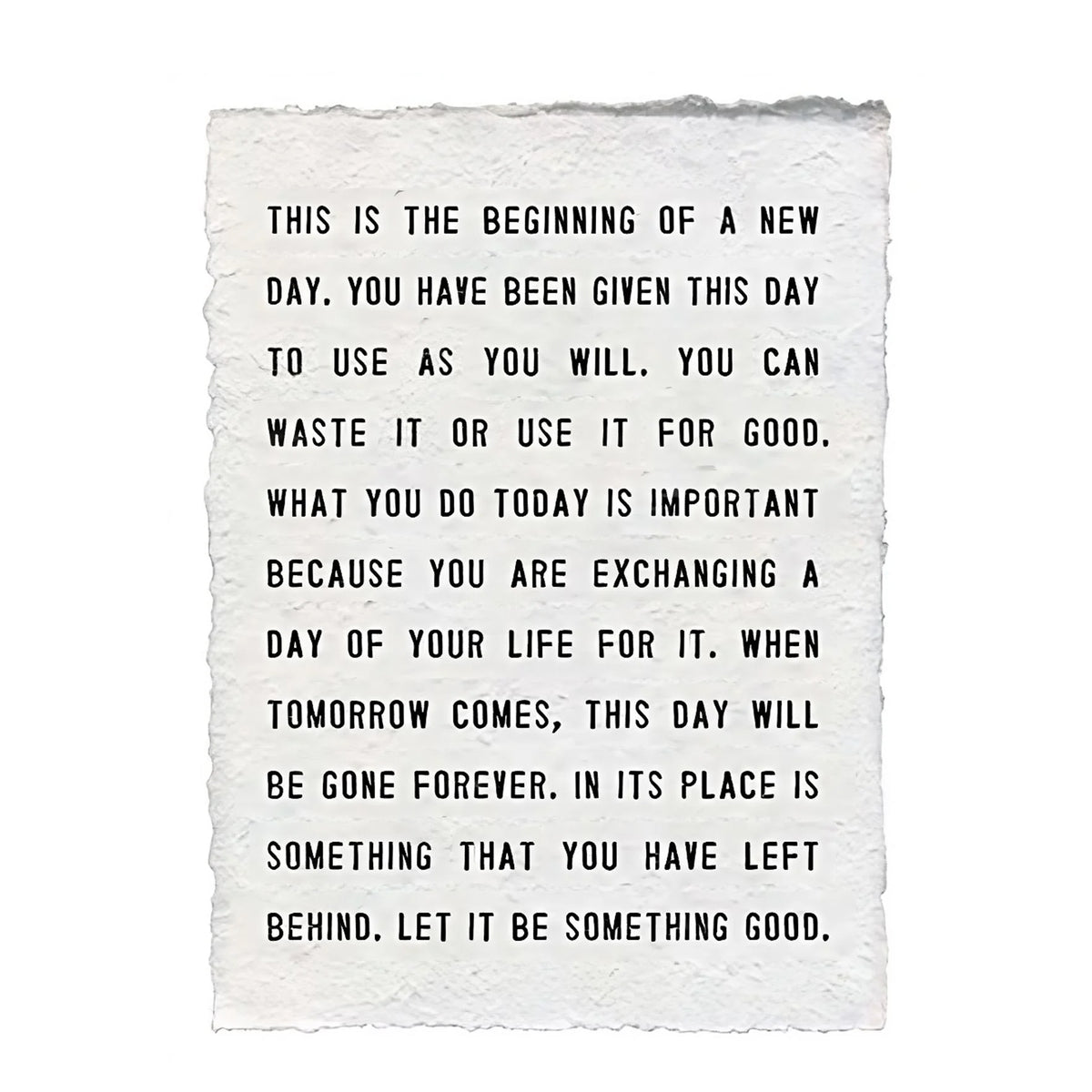 This is the Beginning Handmade Paper Print - 12x16
