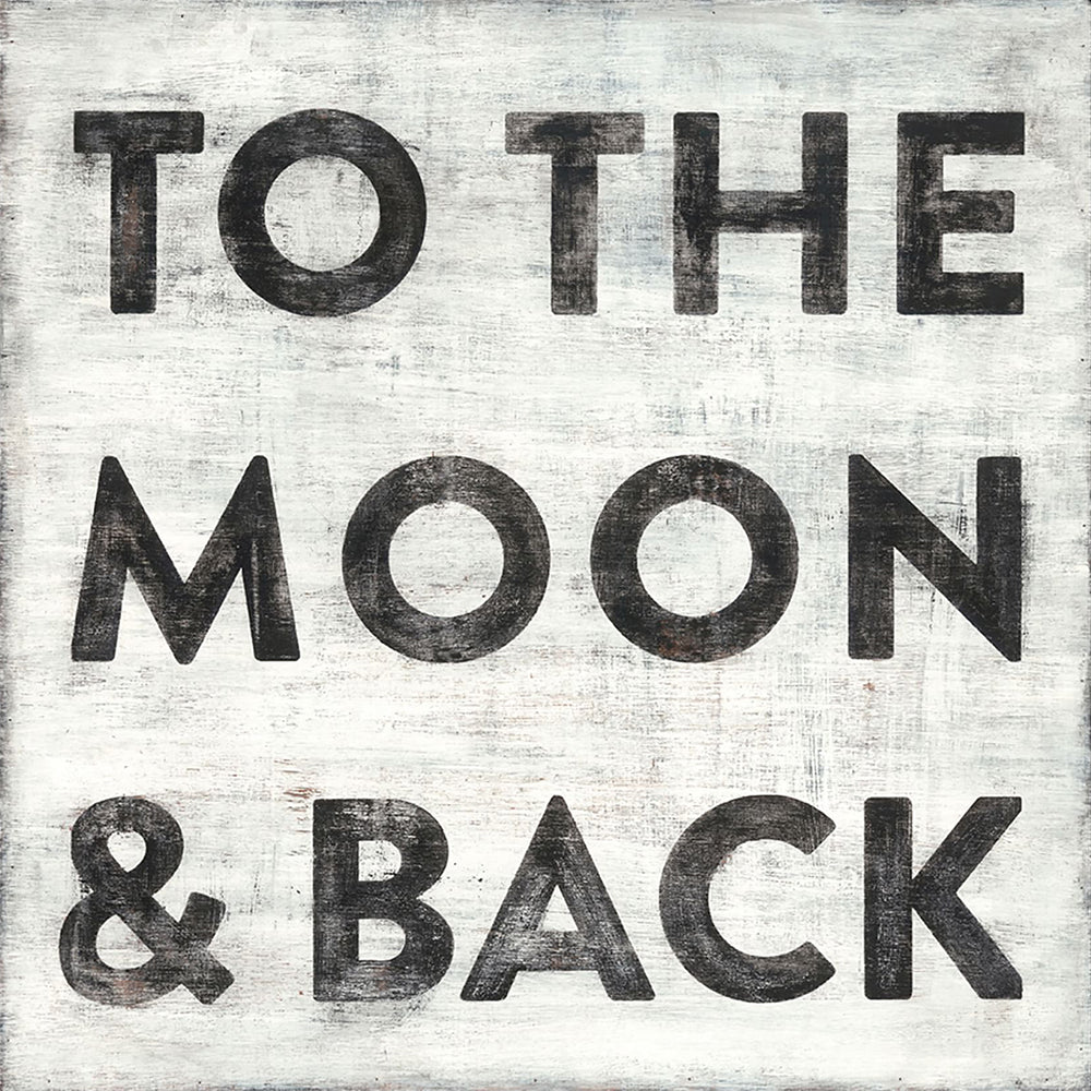 To The Moon And Back Art Print in White - Gallery Wrap