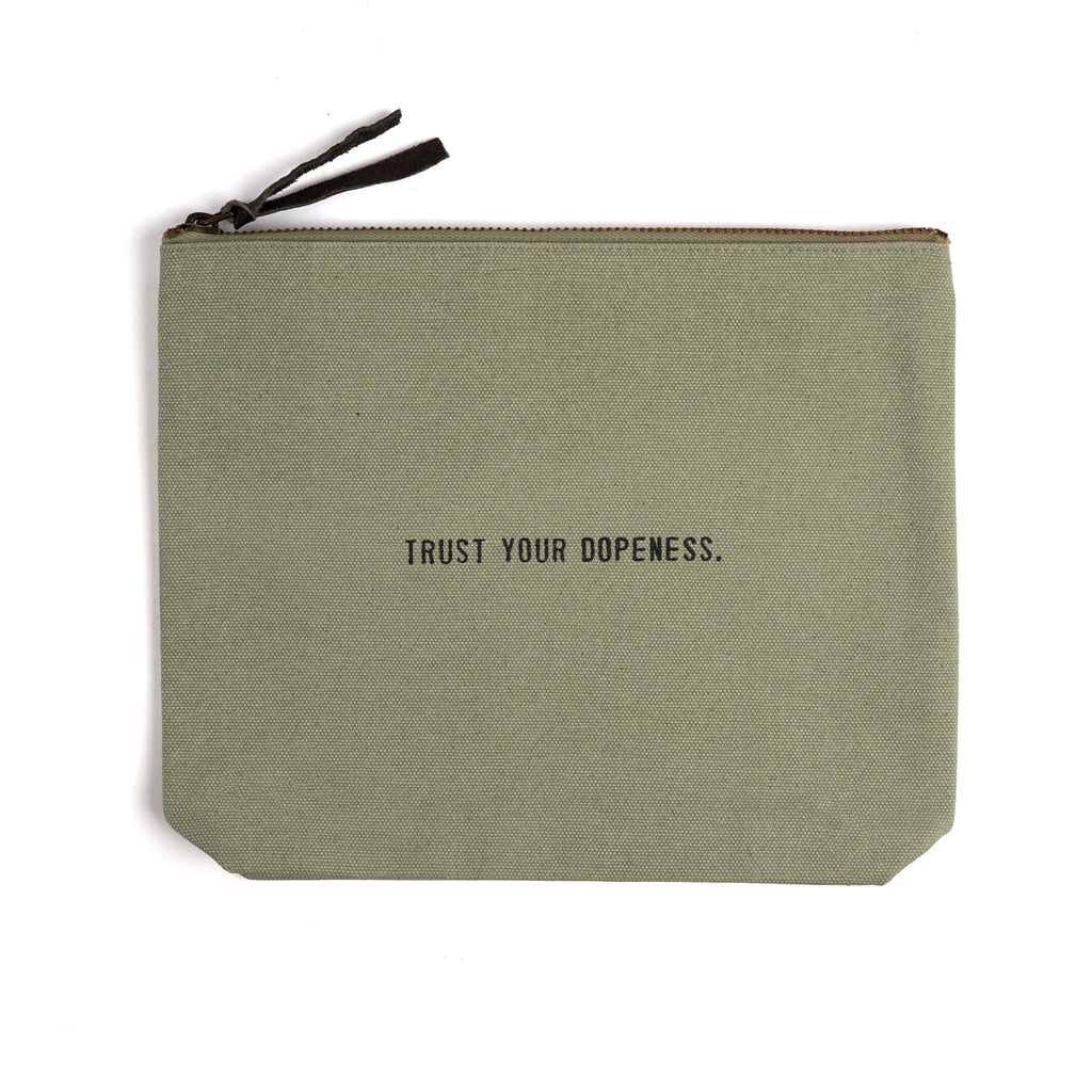 Trust Your Dopeness Canvas Zip Bag - Mint