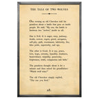 The Tale of Two Wolves Art Print - Grey Wood