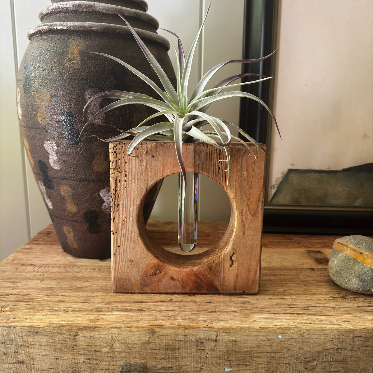 Recycled Pine Wood Planter Vase - 8"x8"x2"