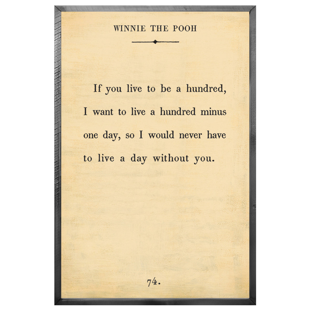 Winnie the Pooh Art Print - Grey Wood