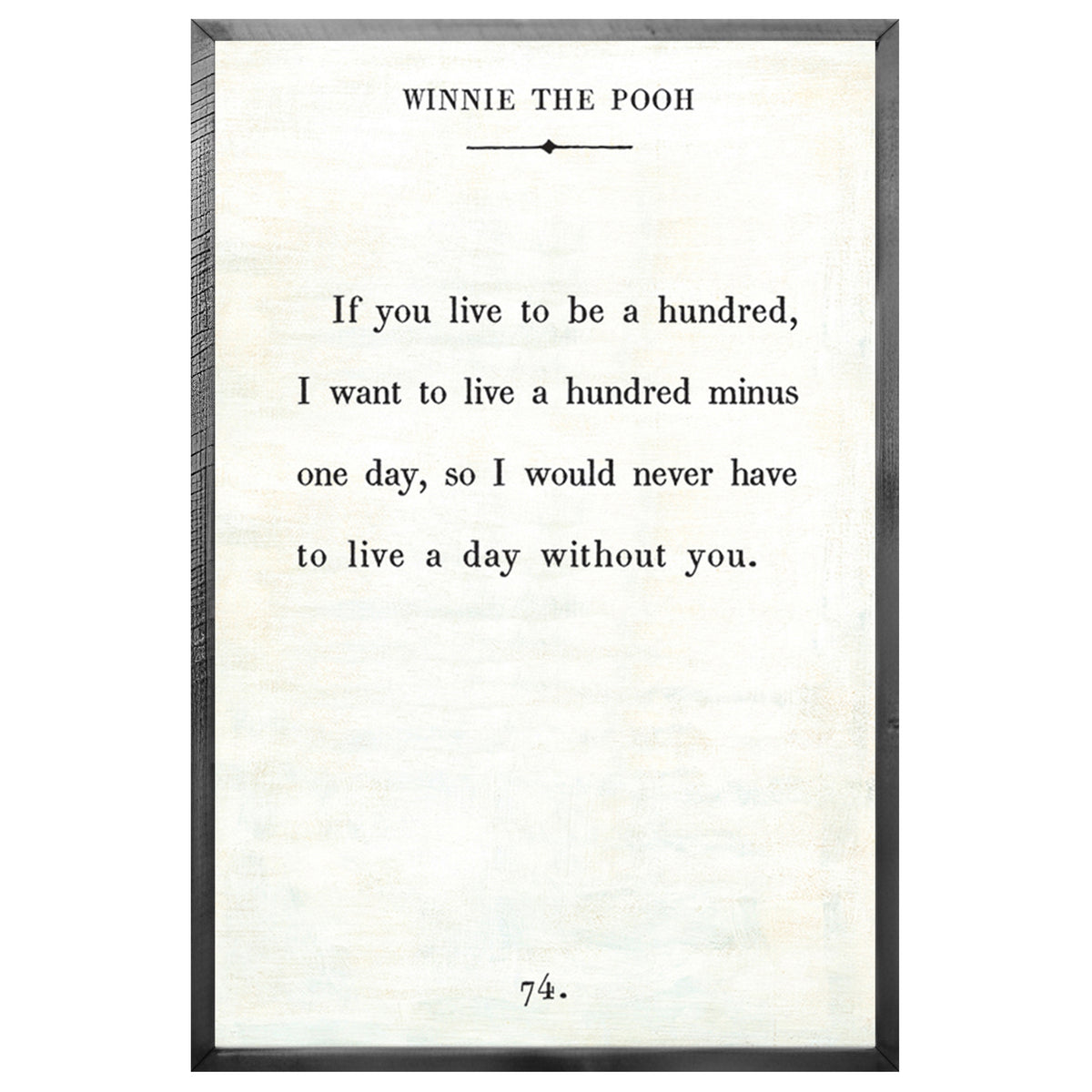Winnie the Pooh Art Print - Grey Wood