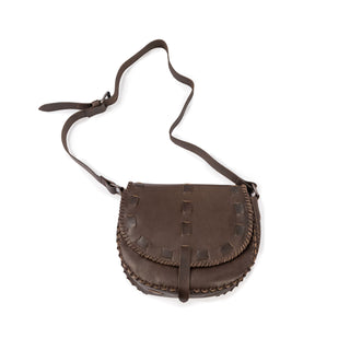 Small Leather Dark Brown Satchel Bag with Adjustable Strap Dark Brown