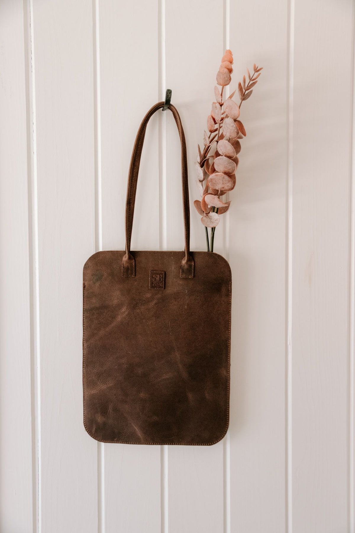 ***Burgundy Distressed Leather Oval Tote Burgundy