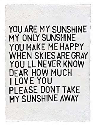 Handmade Paper Print - You Are My Sunshine - 12"x16