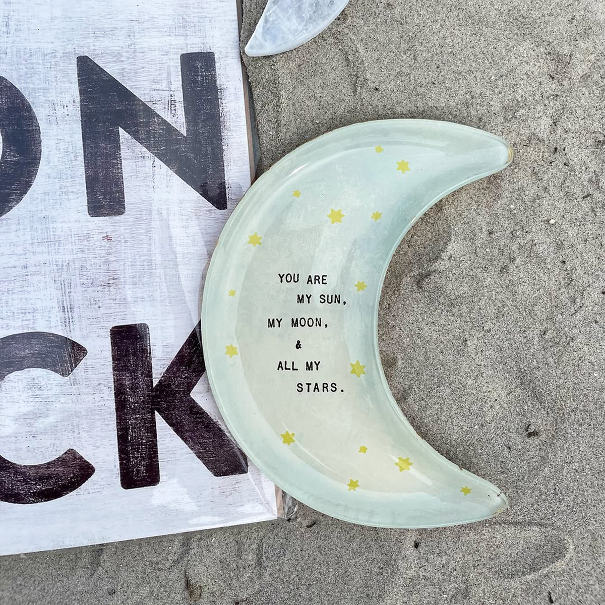 My Sun My Moon Moon Decoupage Plate 6x5