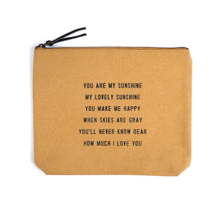 You Are My Sunshine Canvas Zip Bag- Sunflower