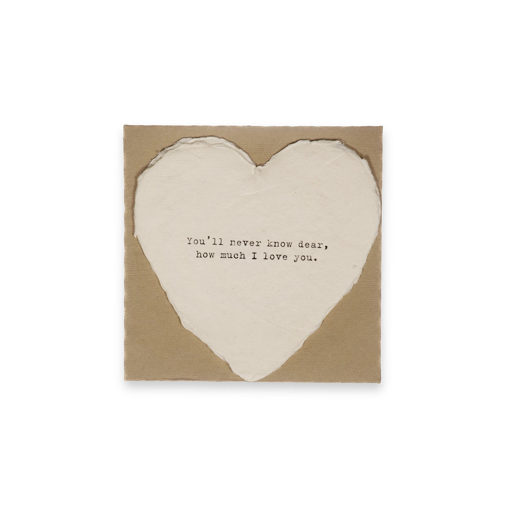 Mini Deckled Heart Set of 20-You'll Never Know My Dear