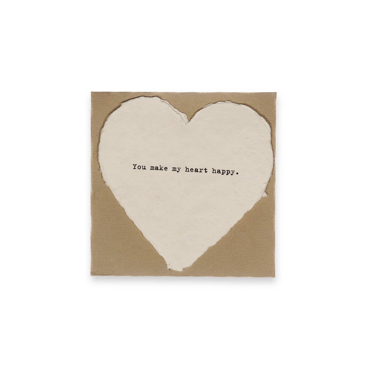 Mini Deckled Heart Set of 20-You Make My Heart Happy