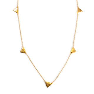 5 Triangle Gold Plated Brass Necklace