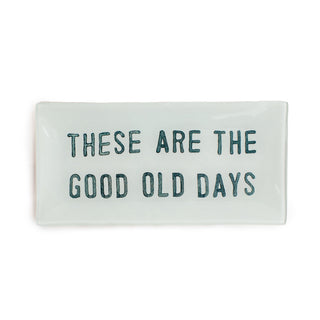 Good Old Days Small Rectangle Decoupage Plate 8.5" x 4"