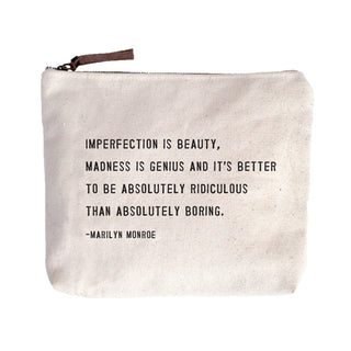 Imperfection Is Beauty (Marilyn Monroe) Canvas Zip Bag