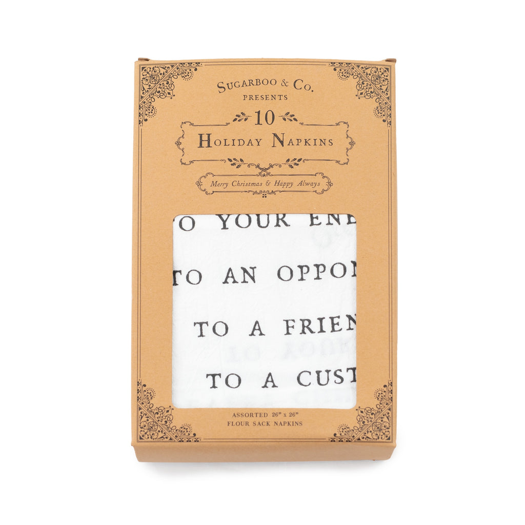 Holiday Cotton Napkins / Dishtowels - Assorted Set of 10