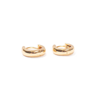 Gold Plated Small Chunky Huggie Earrings