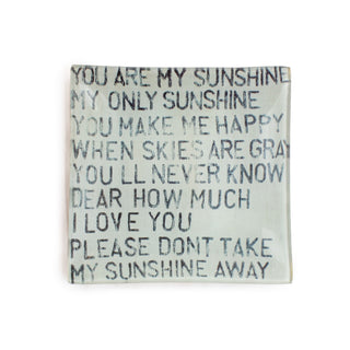 You Are My Sunshine Square Decoupage Plate 6" x 6"