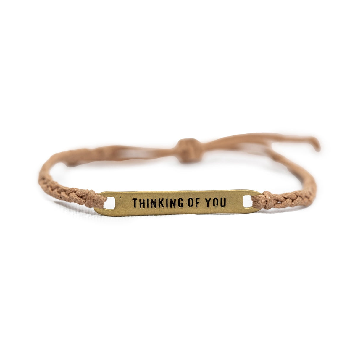 ***Brass Thinking of You Braided Bracelet  - Adjustable