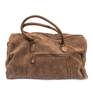 Brown Suede Duffle Bag