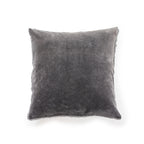 ***Ash Velvet Pillow With Poms 22x22