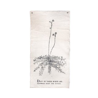 ***Deep In Their Roots - Botanical Hand Painted Wall Hanging 32"x63" (sizes vary)
