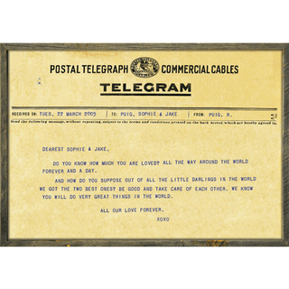 Custom Telegram Print (Grey Wood) - Art Print
