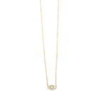 ***Gold Plated Evil Eye Necklace with Opal 16"