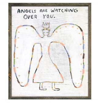 Angels Are Watching (Grey Wood) - Art Print