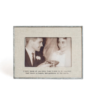 I Will Think Of You Horizontal Glass Linen Photo Frame