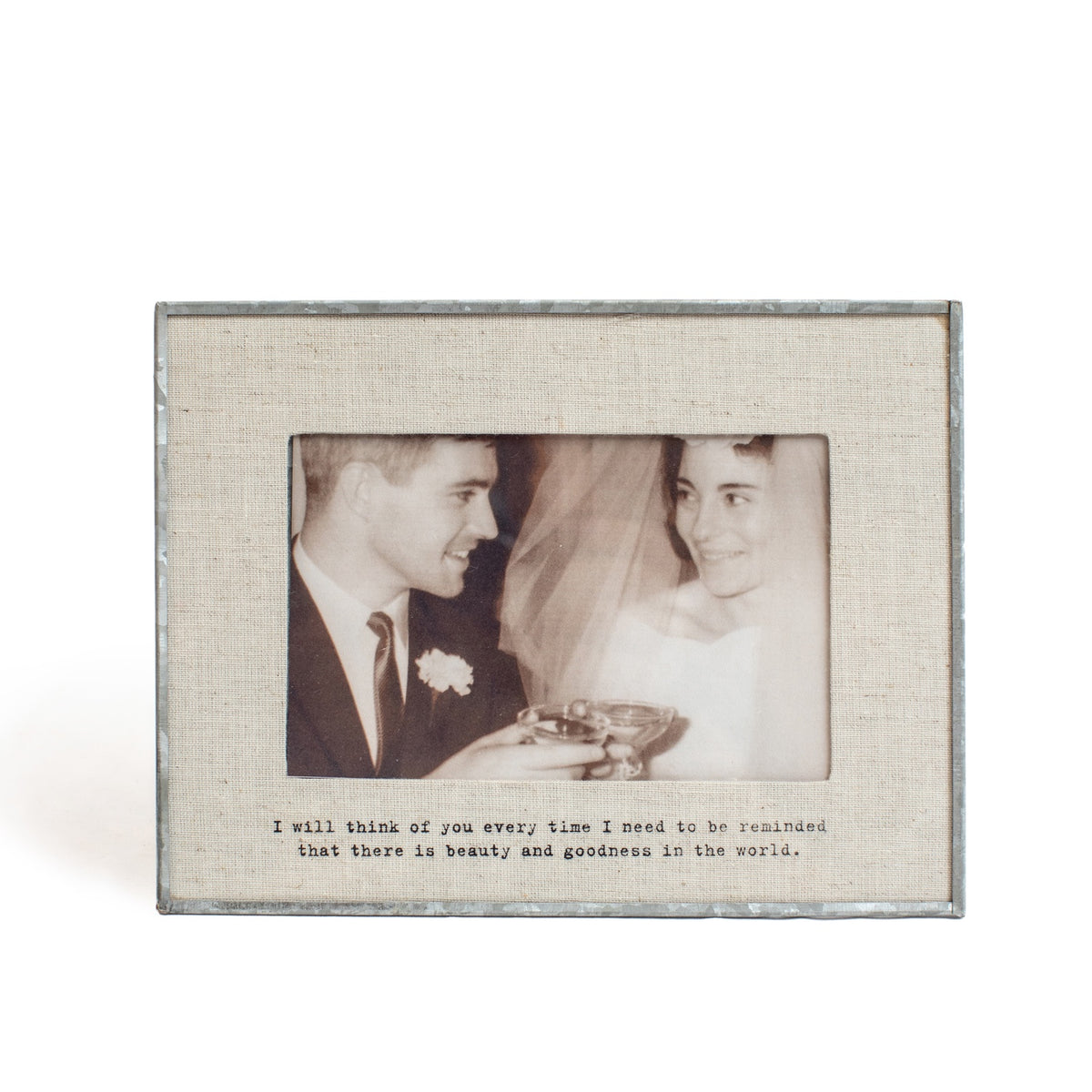 I Will Think Of You Zinc Linen Frame 8.5x7.5