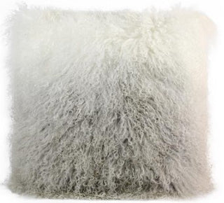 Light Grey Ombre Tibetan Fur Pillow Light Grey 20"x20"