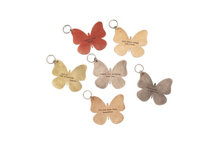 Leather Butterfly Keychains - Set of 18