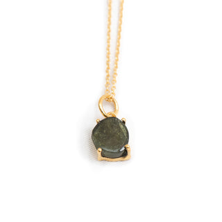 Watermelon Tourmaline Necklace - Gold Plated Brass