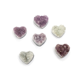 Small Dark and Pale Amethyst Hearts - size and color will vary 2"