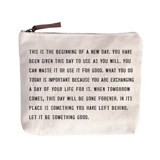 ***This Is The Beginning Canvas Zip Bag