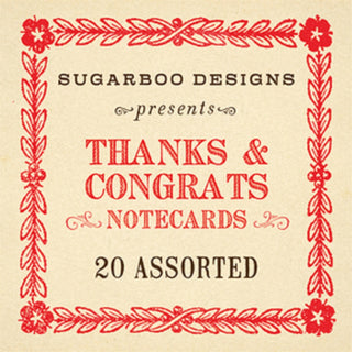 Thanks & Congrats Notecards - Assorted Set of 20