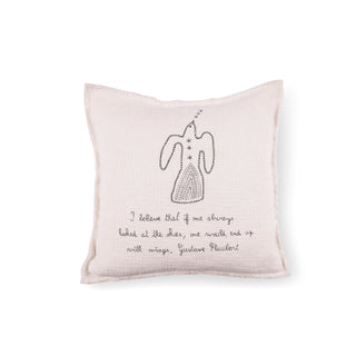 ***Pillow Collection- Embroidered I Believe - Gustave Flaubert Pillow 24"x24"