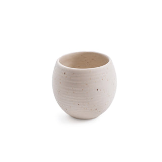 Ribbed Ceramic Speckled Pot - 3.25”x3”x3.5