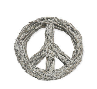 ***Small Driftwood Peace Sign (WHITEWASH) - 16" x 16"