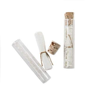 Glass Vials with Blank Parchment and Cork